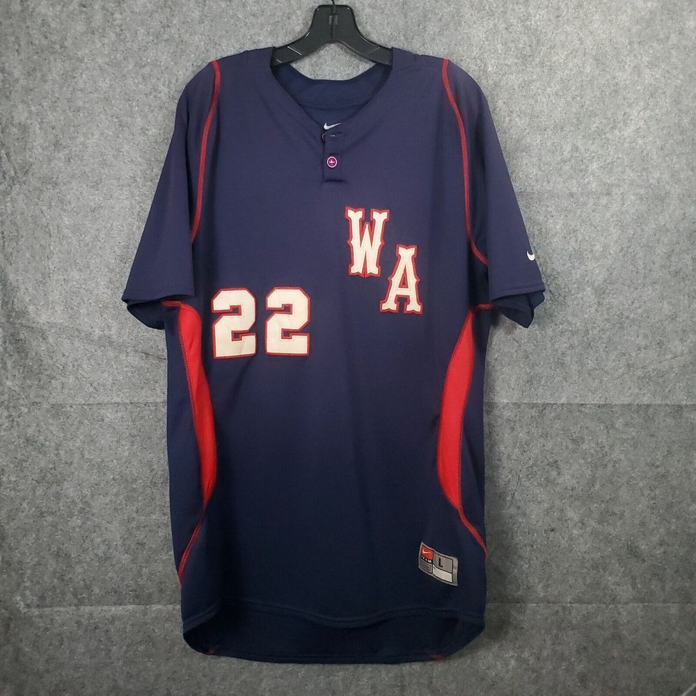 Nike MLB Washington Nationals Jersey Size Large Baseball Sports Navy‎ #22 Logo
